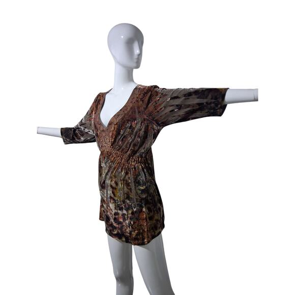 Y2K Vintage  Apt 9 Velvet Burnout Womens size 1X Babydoll Embellished Whimsy Top - Picture 5 of 16